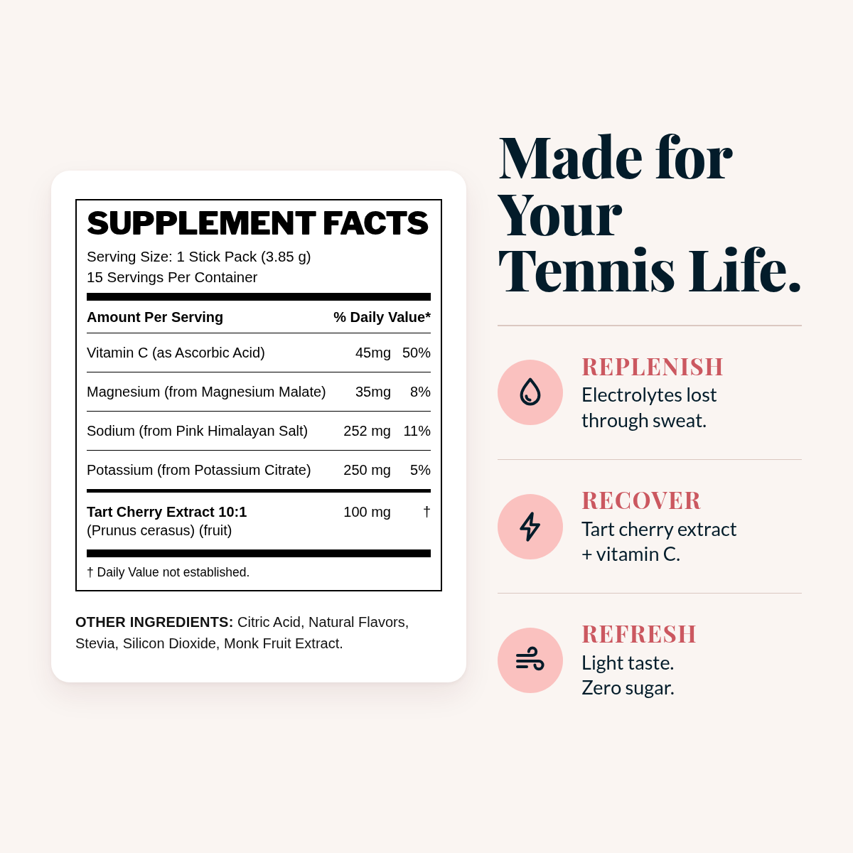 Zero Sugar Hydration + Recovery Electrolytes for Tennis